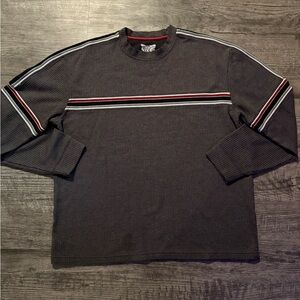 Grey and red Striped XG crew neck